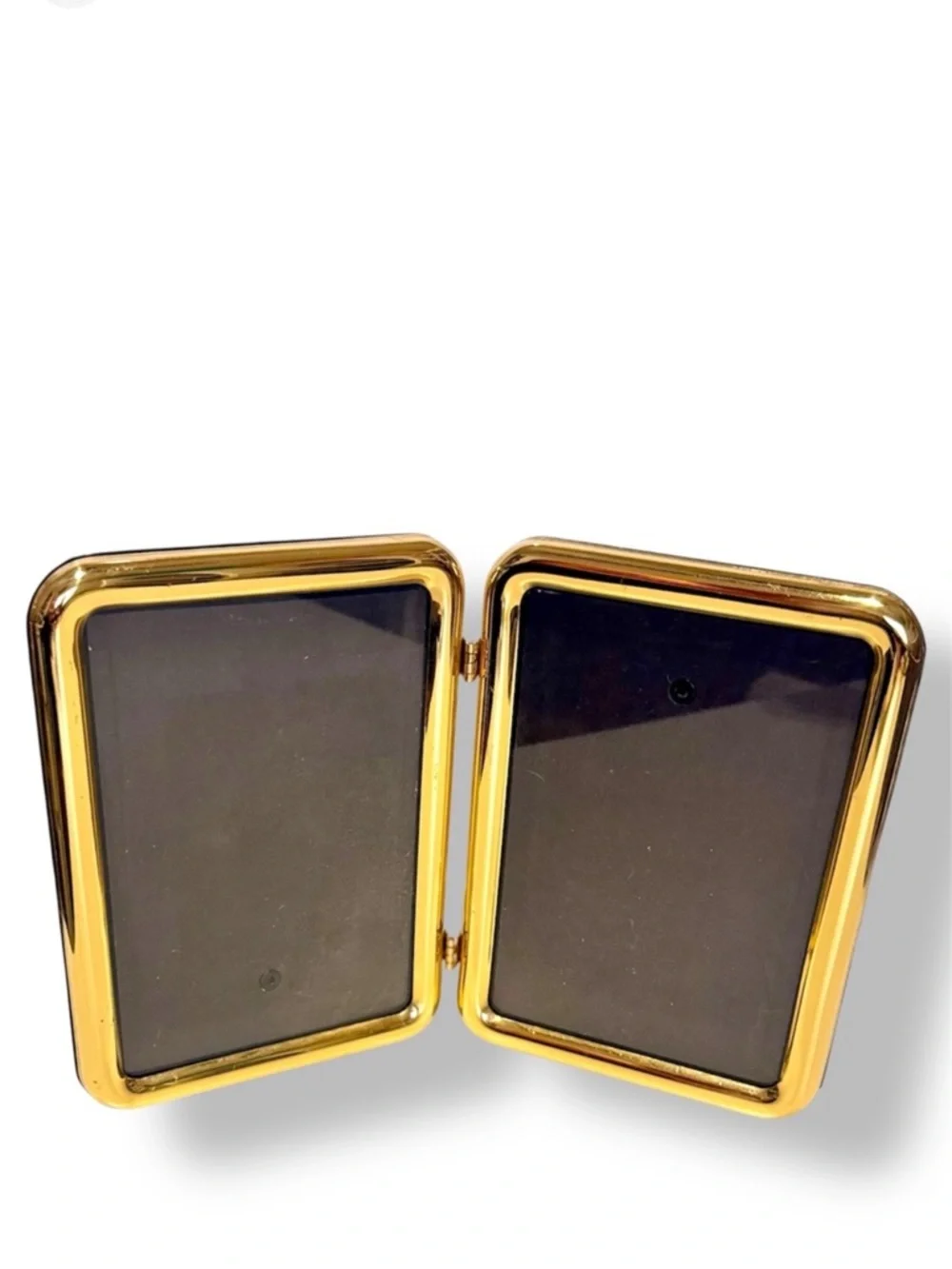 5x7 VINTAGE Gold Brass Photo Frames Double Hinged Picture Frame